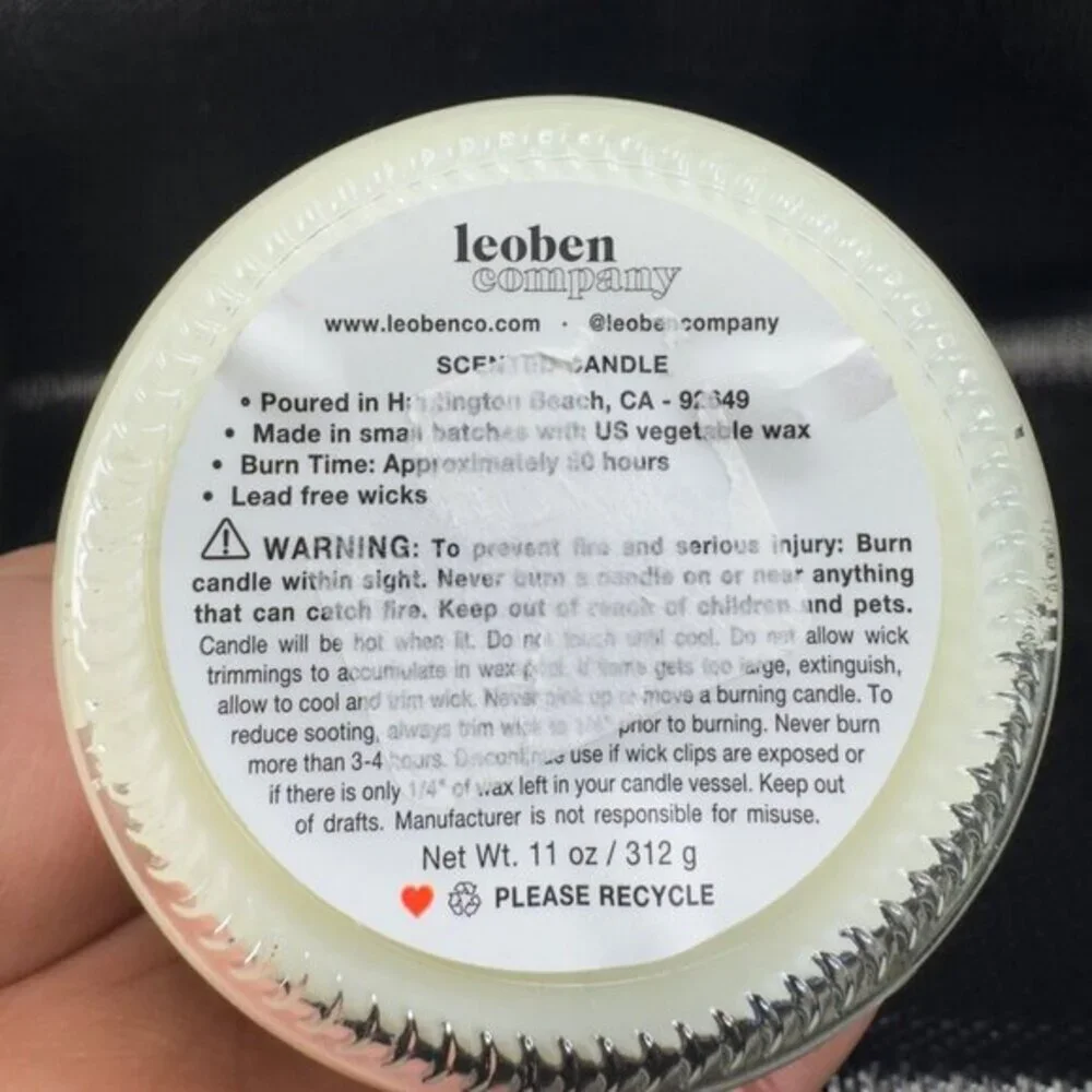 Leoben Company 11 Oz Summer Candle Citronella Sweet Orange Soy Wax Blend New‎